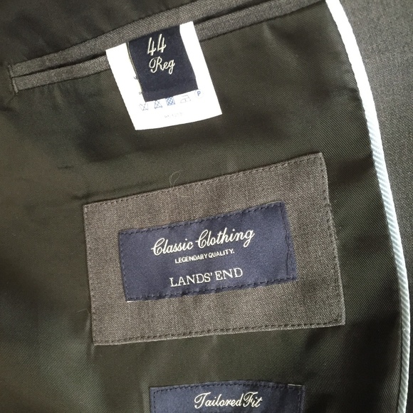 LANDS' END Men's Suit (+Neck Tie), Grey, size 44R - Picture 4 of 8